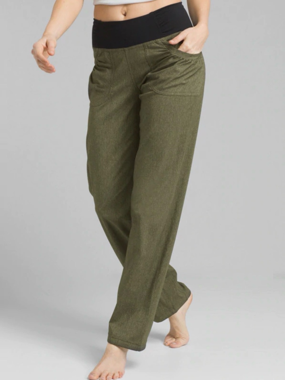 prAna| Summit Pant Women’s Small Olive Green Straight Leg Pull On Hiking Pants